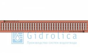 Решётка водоприёмная Gidrolica®Standart РВ-10.13,6.100 штампованная медная, кл. А15